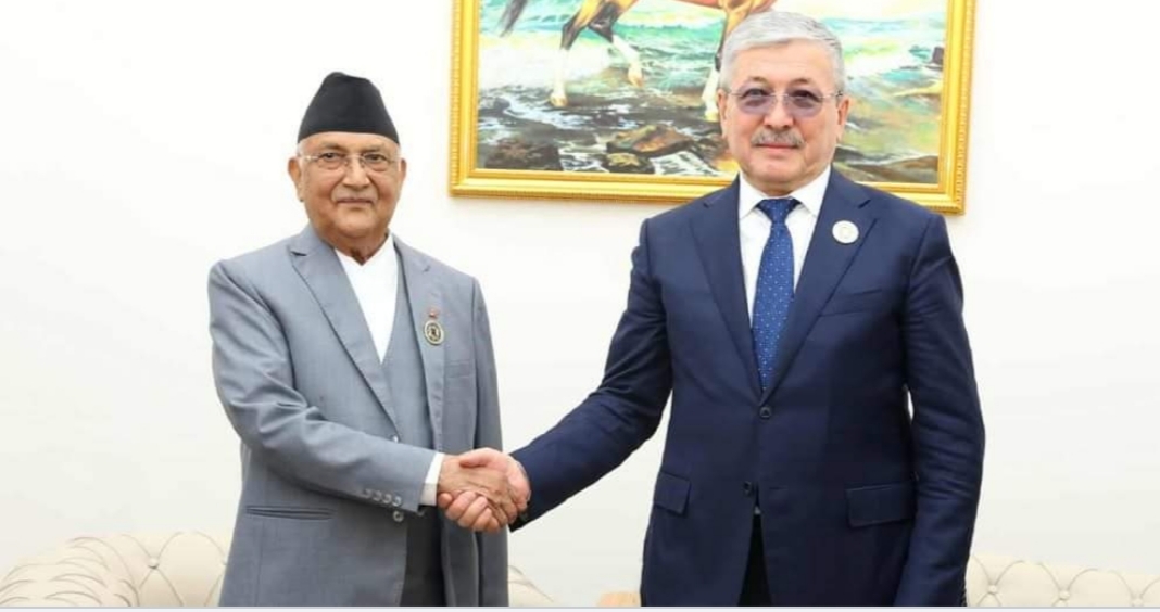 प्रधानमन्त्री ओली र किर्गिज गणतन्त्रका मन्त्रिपरिषद्का अध्यक्ष कासिमालिभबीच भेटवार्ता